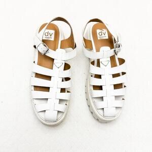 Dolce Vita Loera White Womens Cage Platform Leather Sandal Size 10